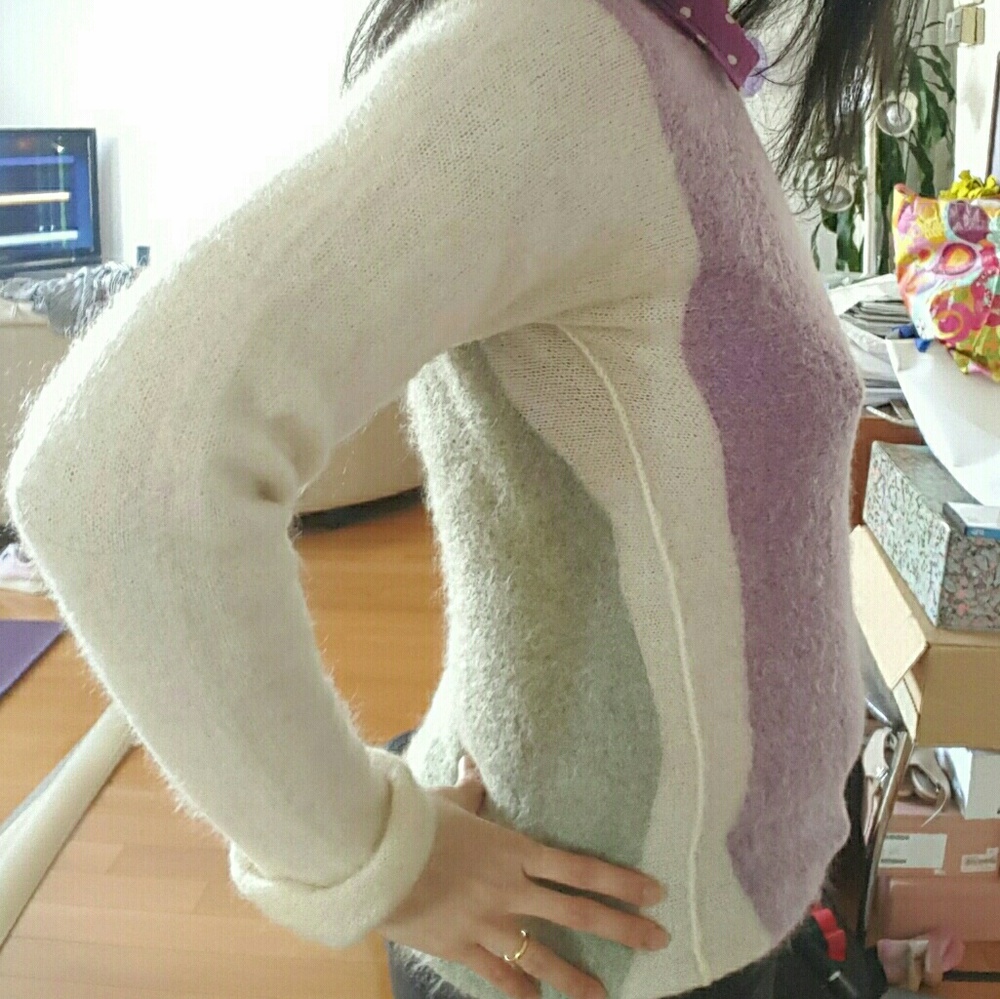 Liviana conti reversible mohair colorblock sweater